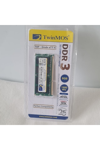 Twinmos 8gb 1600mhz Ddr3 So-dımm Ram 1.5v Mdd38gb1600n