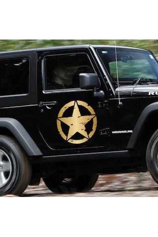 Askeri Yıldız Sticker - 4x4 Off Road Adventure Kamp Avcı Sticker - Araba Oto Motosiklet Karavan Sticker - 00677 30x30 Cm