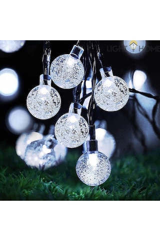 Lighthome Güneş Enerjili Led Işık Solar Bahçe Aydınlatması 50 Led 7 M Beyaz