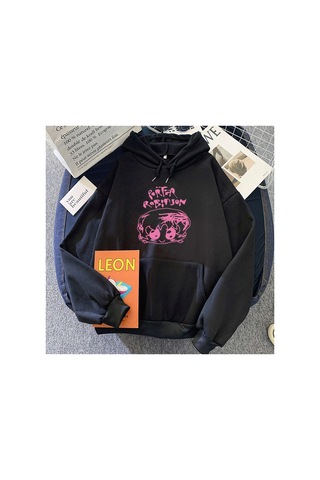 Tarzsokak Siyah Gülümseme Dünya Turu Hoody Porter Robinson Karikatürhoodies Suda