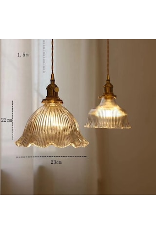 Retro Geometrik Yuvalı Cam Kolye Hafif Bakır Avize, Mutfak Adası Yemek Odası İçin Sanatsal Damla Tavan Aydınlatma Armatürü Loft Bakır