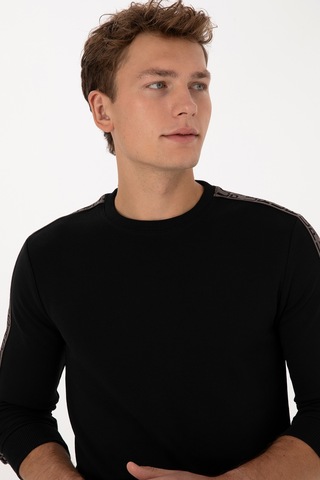 U.S. Polo Assn. Erkek Regular Fit Bisiklet Yaka Siyah Sweatshirt 50316363-VR046