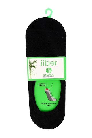 Jiber Erkek Bambu Likralı Babet Çorap 7000 - 12 Adet Siyah