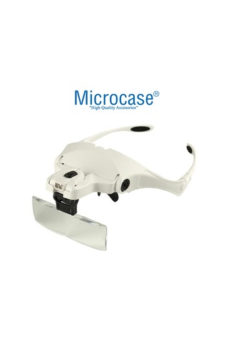 Microcase 9892B1 - Al2350 Gözlük Tipi Işıklı Kafa Büyüteci 5 Farklı Lens