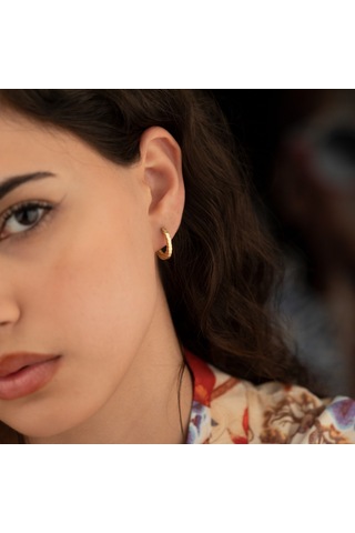 Dkmn Gümüş  Kalemli Desenli Gümüş Küpe