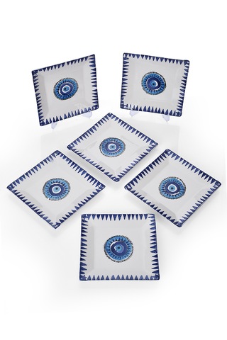 Piatti Naturali 6'lı Nazar Tatlı Tabak Seti Sunum Servis Pasta 15 Cm