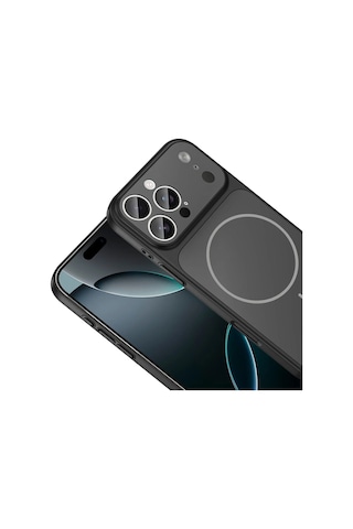 Apple iPhone Siyah 15 Pro 17 Pro Max Görünüme Çeviren Kamera Koruma Magsafe Kılıf