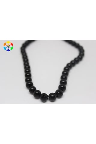 Onix (Oniks) Taşı Parlak YARIM Dizi 8mm (18cm uzunluğundadır)