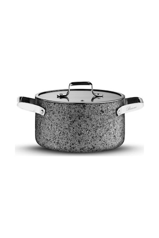 Brioni Stone-h 7 Parça Çizilmez Yanmaz Yapışmaz Indüksiyon Tencere Seti Gri