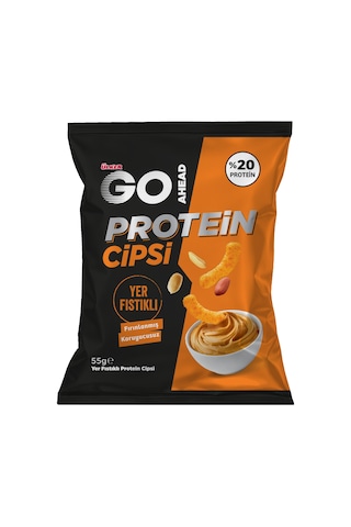 Go Ahead Protein Cipsi - Yer Fıstıklı - %20 Protein - 55 Gram - 12 Adet
