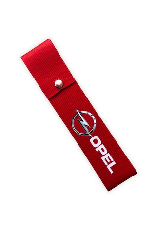 Opel Logolu Kırmızı Renk Yüksek Kalite Tampon Dili & Çeki İpi 2'li Set Kırmızı