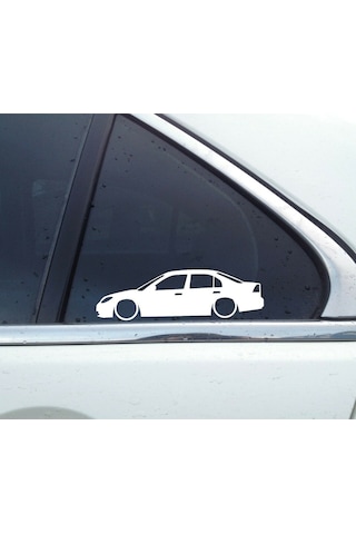 Basık Oto Özel Yeni Stickeri 2 Adet Beyaz