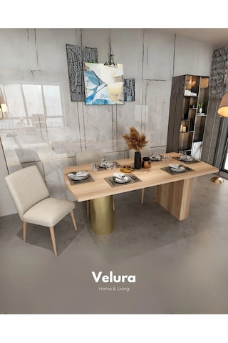 Yuvam Yemek Odası Takımı Yemek Masası + 4 Adet Sandalye Gri