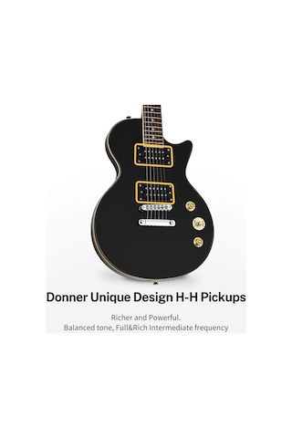 Donner Dlp-124b Lp Elektro Gitar Paketi Siyah