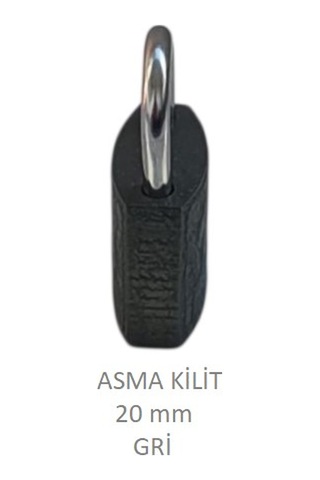 Adilon Asma Kilit, 20 Mm Gri