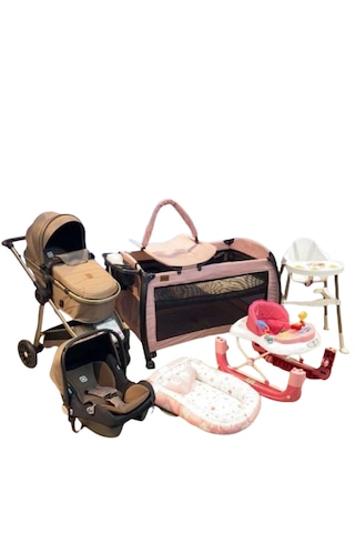 Bebeğinizin Tüm İhtiyaçları Yeni Doğan Beşik + Bebek Arabası + Puset + Babynest + Yürüteç + Mama Sandalyesi