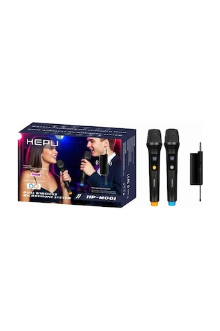 Hepu Hp-m001 Çift El Uhf Kablosuz Telsiz Mikrofon