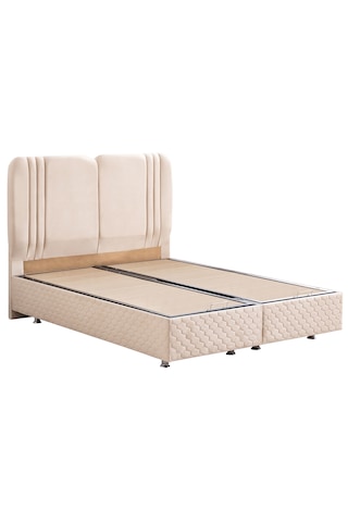 Paul İkili Set, Çift Kişilik Baza Başlık Seti - Krem 150 x 200