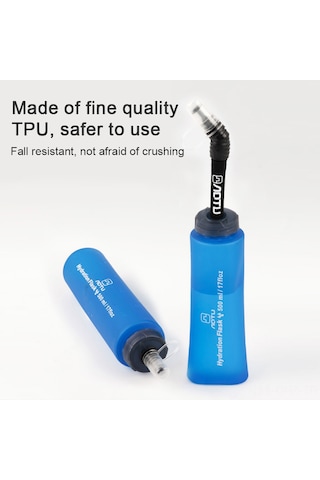 Aubyhe 500ml Tpu Yiyecek Dereceli Katlanabilir Spor Su Keseği - Koşu, Bisiklet, Outdoor Egzersiz İçin + Yedek Uzun Boru Çok Renkli