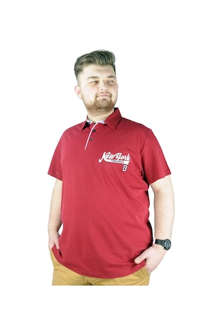Mode Xl Erkek T Shirt Polo New York Throwback 22302 Bordo 001