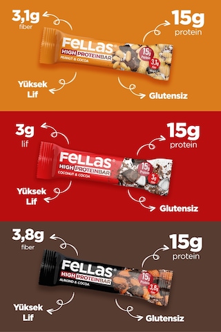 Fellas 24 Adet Protein Bar Süper Karma Kutu