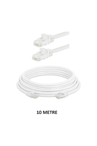 Cat6 Ethernet Kablosu 10mt - Rj45 Hazır Başlıklı İnternet Kablosu