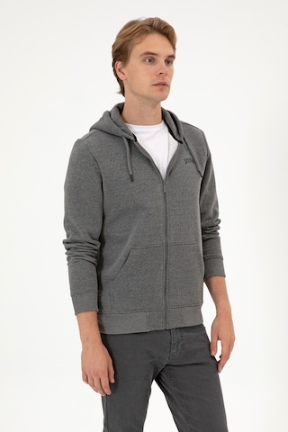 U.S. Polo Assn. Erkek Regular Fit Antrasit Melanj Şardonlu Örme Hırka 50313755-VR081