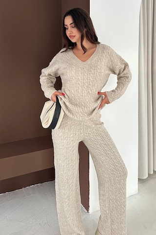 Noa & Noa Kadın Örgü Triko Takım Cozy Texture Bej