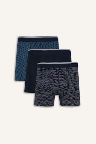 Defacto Regular Fit Baskılı 3lü Boxer D2314ax25aunv135 Lacivert