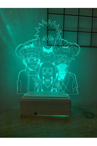Naruto Team Minato 16 Renk Gece Lambası
