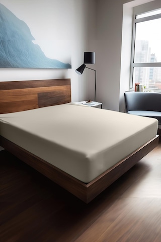 Soley Mix & Match Plain %100 Pamuklu Ranforce 100 X 200 Tek Kişilik Çarşaf Ekru