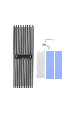 M.2 2280 SSD NVMe Soğutucu Alüminyum Alaşımlı Isı Emici Pasif Soğutucu - 2 Adet Termal Pad - Gri