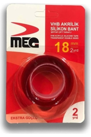 Meg Silikonlu Çift Taraflı Bant 18mm X 2mt