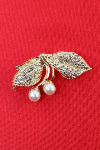 Gold Renk Fiyonk İnci Broş. Kristal Taşlı Tasarım İncili Fiyonk Yaka İğnesi Erkek Kadın Broş Gold