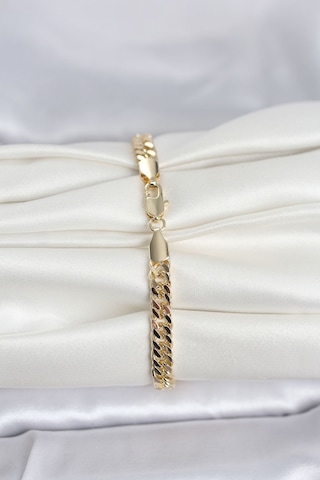 14k Gold Renk Kalın Zincir Kadın Bileklik Cm Çok Renkli 46059975