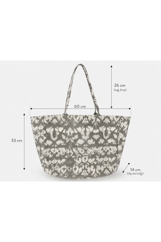 İcone Bag Icone Degrade Baskılı Kanvas Omuz Çantası, Degrade Plaj Çantası, Plaj Çantası, Beach Bag Gri