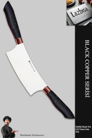 Black Copper Seri Mutfak Bıçak Kıyma Çift Tutma Zırh Mft-745 Siyah