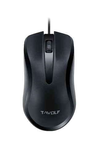 T-Wolf V12 Kablolu 1200 DPI Büyük Boy Optik Ofis Mouse