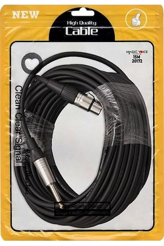 Magicvoice Ld379b 15 Metre Canon Xlr Dişi - 6.35mm Mono Erkek Metal Jak Mikrofon Ses Kablosu