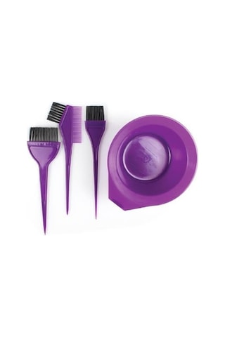 Nascita Saç Boyama Tası Fırça Tarak Seti 4'lü Mor