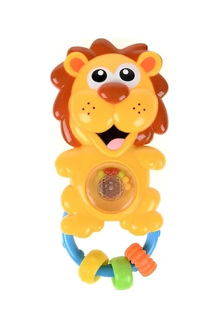 Babycim Neşeli Sesli Pilli Aslan Çıngırak Çok Renkli