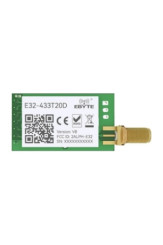 Ebyte E32-433t20d 433mhz 20dbm Uart Lora Rf Kablosuz Haberleşme Modülü Sma Anten Çıkışlı