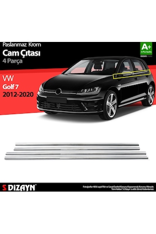 S-Dizayn  Volkswagen Golf 7 Krom Cam Çıtası 4 Prç 2013-2020