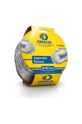 Alüminyum Aspiratör Davlumbaz Havalandırma Borusu 120 Mm X 1.5 Metre Gümüş - 825490019