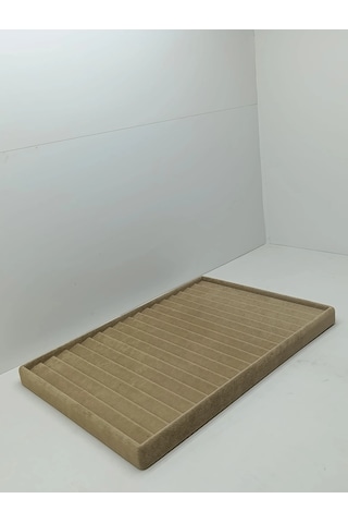 Madrid Model Süet Kumaş Sütlü Kahve Renk 34/24cm Kademeli Çekmece İçi Bileklik Tablası