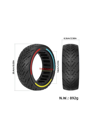 Ranyeek Dualtron Mini Speedway Leger İçin Floresan Yeşil Kaymaz Desenli Dayanıklı Lastik - 8.5x2.5