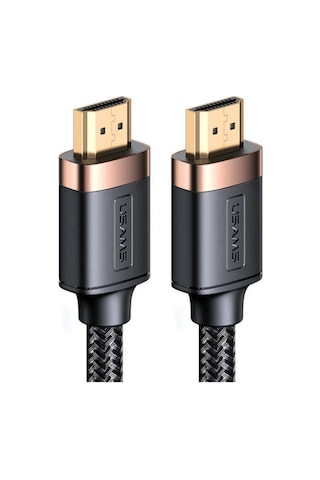 Usams Sj529 Hdmı To Hdmı 2.0 Kablo 4k Hd Örgü Altın Uç Siyah 3mt