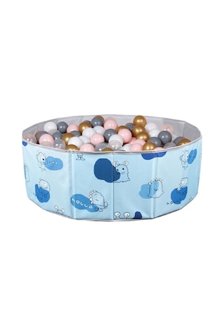 Baby Marine Katlanır Aktivite ve Top Havuzu - 150 Top Hediye/5 Renk - Desenli Mavi