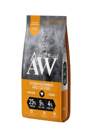 Animal World Eco Yetişkin Tavuklu Kedi Maması 15 Kg