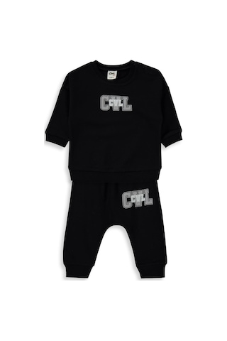 Civil Baby Cvl Baskılı 6-18 Ay Takım - Siyah